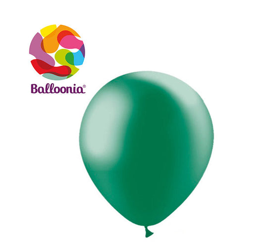 Balloonia 12" Latex Metallic Forest Green 50ct