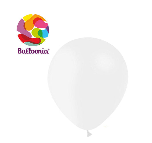 Balloonia 10" Metallic White Latex Balloons - 100ct