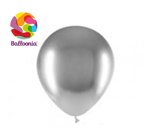 Balloonia 12" Brilliant Latex Silver 50ct