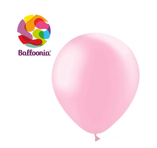 Balloonia 5" Latex Metallic Baby Pink 100ct