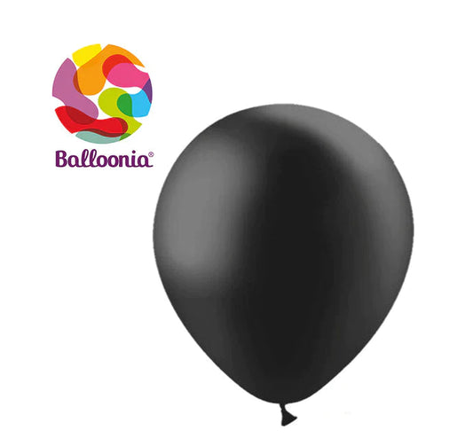 Balloonia 12" Black Latex Balloons - 100ct