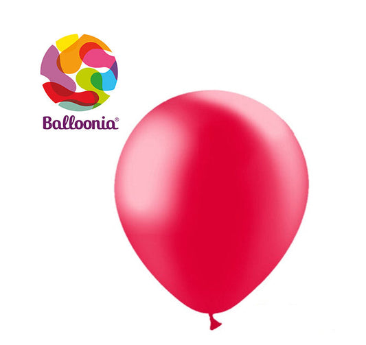 Balloonia 10" Metallic Red Latex Balloons - 100ct