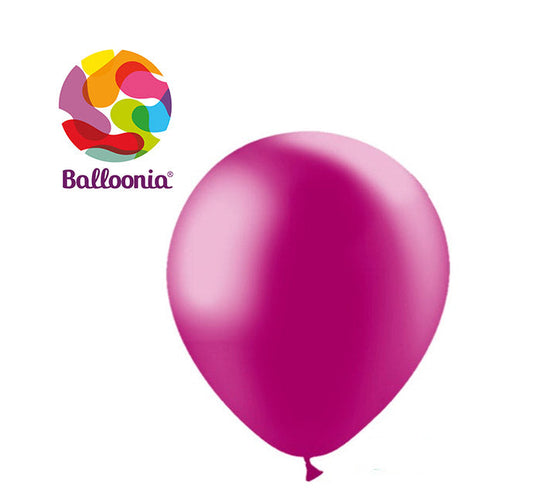 Balloonia 12" Latex Metallic Fuchsia 50ct