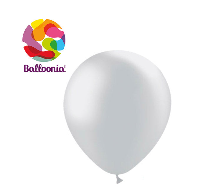 Balloonia 10" Latex Metallic Silver  100ct